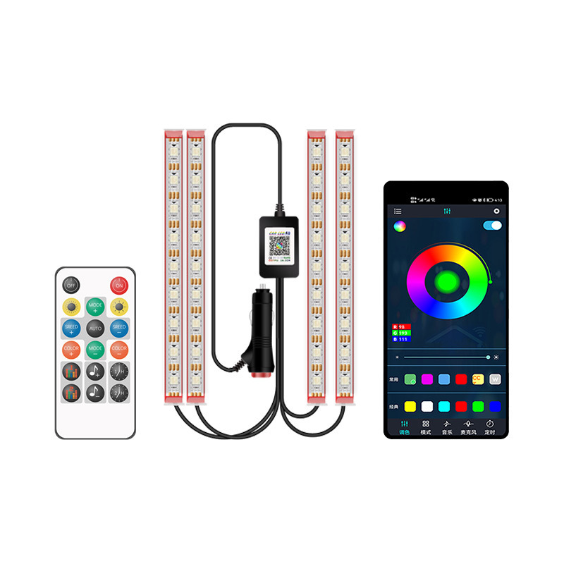 Luz de atmósfera de color fantasma de automóvil APP Bluetooth control remoto inalámbrico doble luz de atmósfera de control