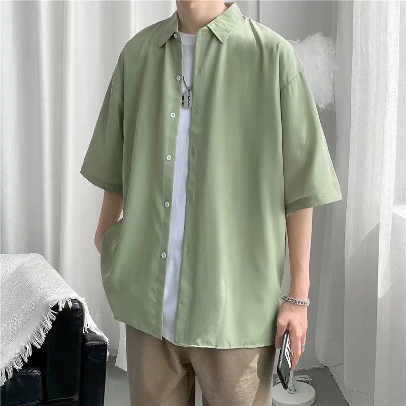 Летний прилив светлые рубашки с короткими рукавами