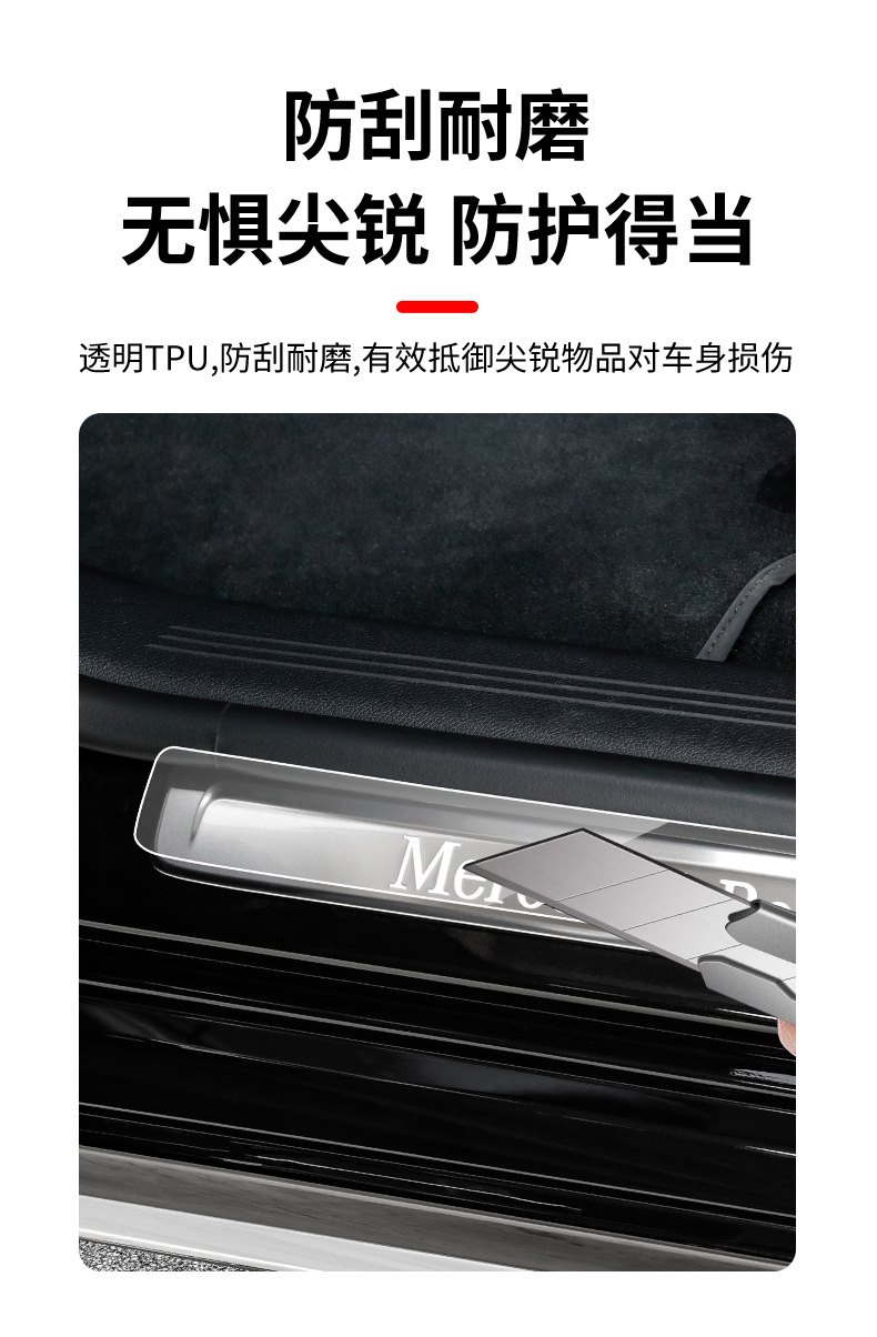 Suitable for the New Mercedes-Benz E-Class E300L/Glc260L/C260L/Gle Door Sill Strip Welcome Pedal Protection Film