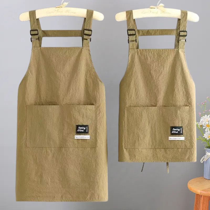 Fashionable Water-Repellent Apron for Kitchen Household Oil-Proof Cooking Apron for Women Catering Work Adjustable Suspender Coveralls