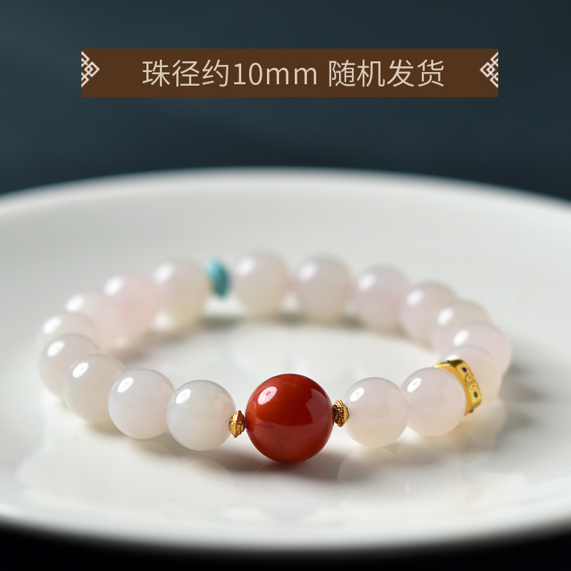 天然本物のホータン翡翠ブレスレット翡翠晴れ白晴れ水南赤肉赤 S925 アクセサリー羊脂肪白品質|undefined
