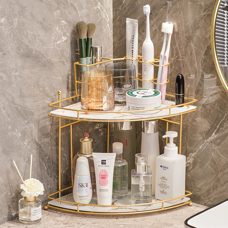 Electric Toothbrush Bathroom Shelf Wall-Mounted Rinsing Cup Bathroom Toothbrush Cup Wall-Mounted No-Drill Washbasin Storage