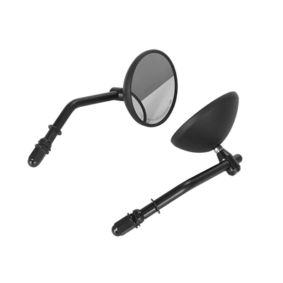 Vintage Motorcycle Modified Small Round Mirror Rearview Mirror Reflector Harley Xl883 Little Monkey M3 Little Monster (Motorcycle rearview mirror) - double-pole-rear-view-mirror-75-black