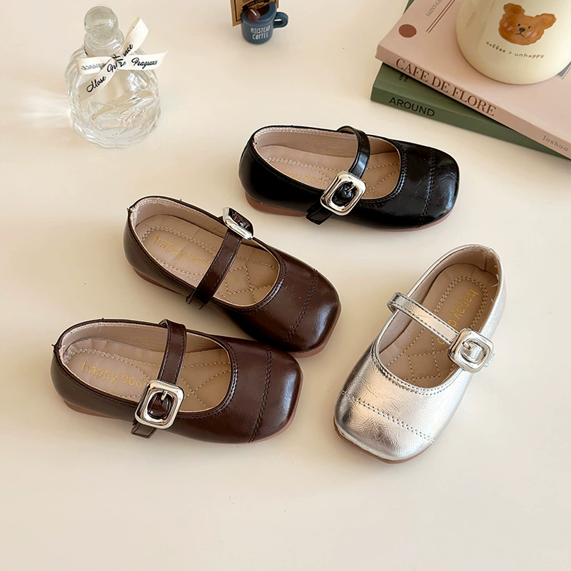 Модный маленький принцессовый костюм, корейский стиль, западный стиль, детское серебро, мягкая подошва