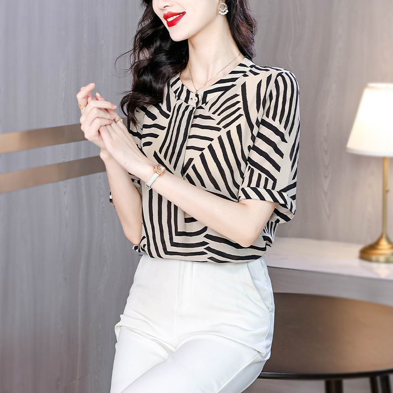 French fashionable large-size chiffon shirt for women cross-border…