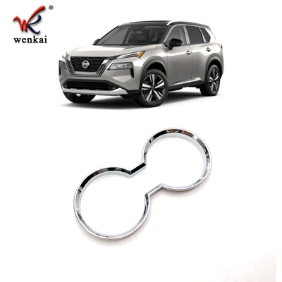 Suitable for Nissan 21-22 Qijun modified front central gear cup holder electroplated decorative bright frame (Other Automotive Exterior Supplies) - mirror-left-drive