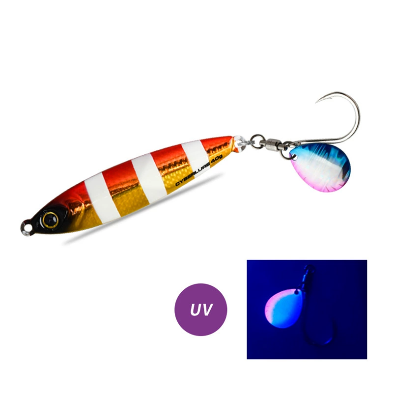 CYBERLURE Tungsten Steel Iron Plate Mackerel Luya Bait Qingdao Sea Fishing Boat Fishing Shore Throwing Mackerel Luminous Iron Plate Bait 112