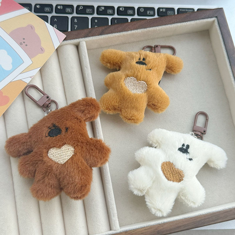 Love Tilted Bear Schoolbag Pendant Key Chain Pendant Jewelry Key Chain Cute Cartoon Gift for Girls