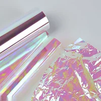 Радужная пленка градиентная фантомная пленка лазерная бумага цветная перламутровая бумага целлофан упаковка для конфет цветочная упаковка бумага для упаковки цветов