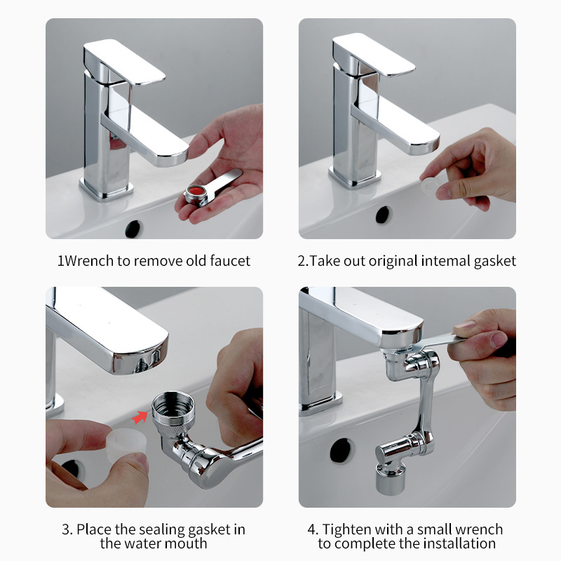 1080 degrees new mechanical arm bubbler universal extension nozzle spillproof washbasin faucet