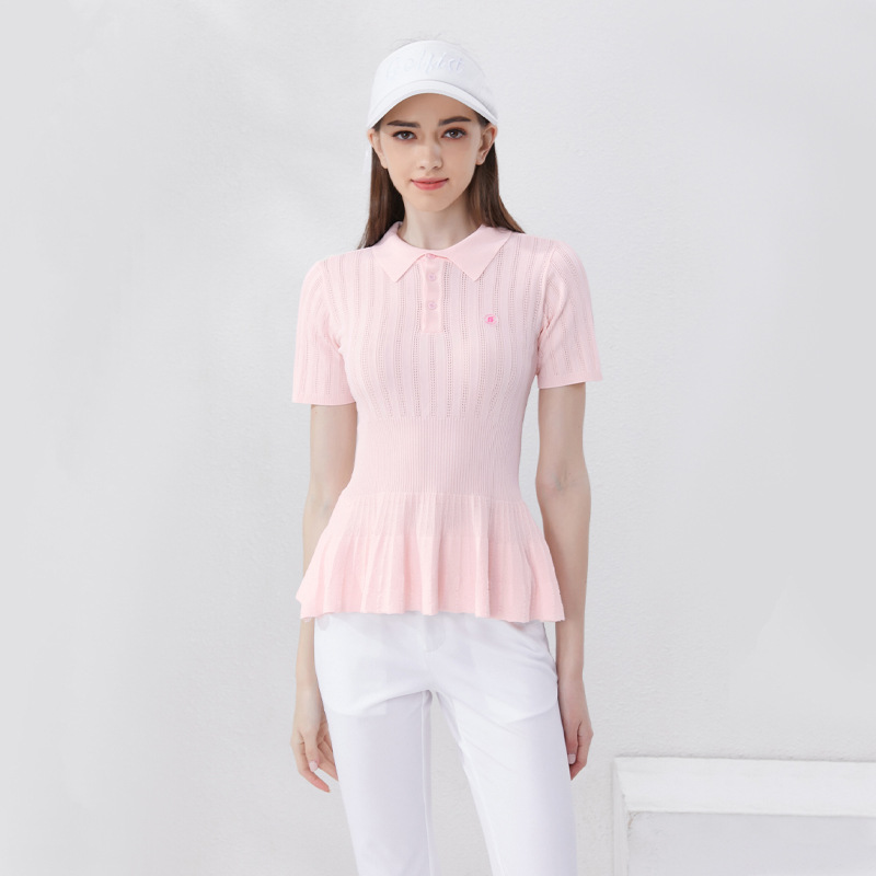 Summer new golf Women's lapel T-shirt short sleeve breathable quick-drying versatile age-reducing polo shirt golf women's clothing
