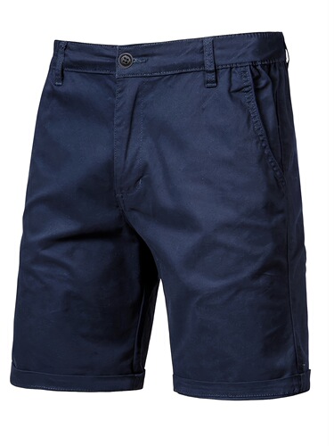 Men's Navy Blue Casual Shorts Non-Stretch Breathable