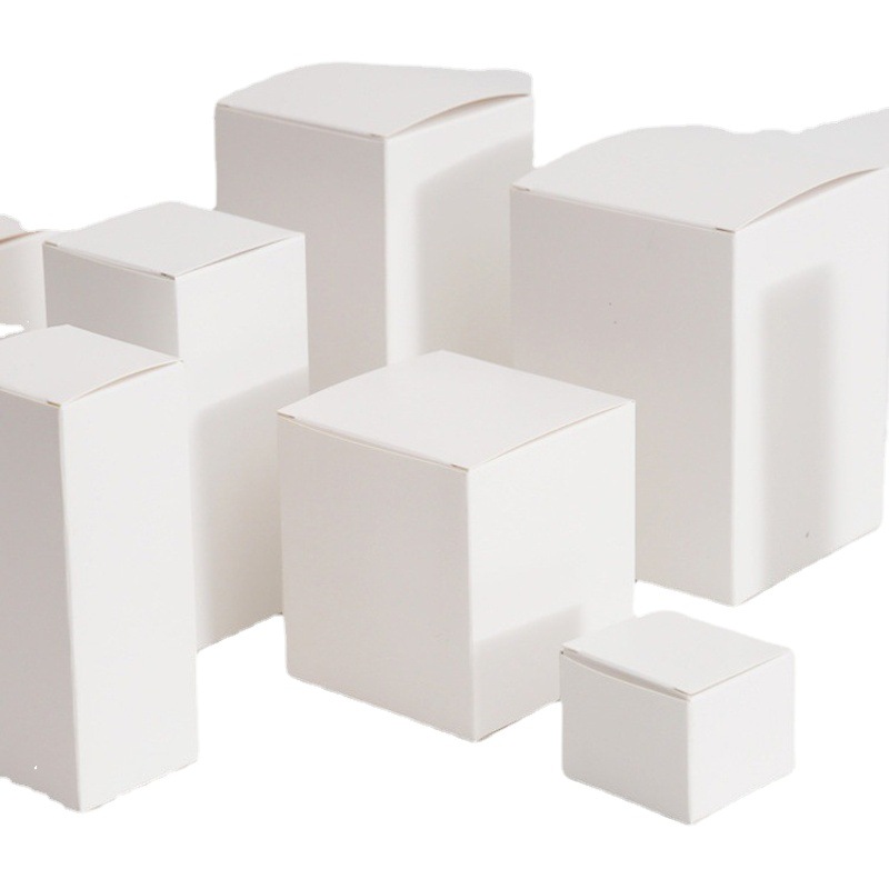 En stock caja blanca-pequeña caja de embalaje en blanco caja de Tarjeta blanca pequeña caja cuadrada universal pequeña caja blanca