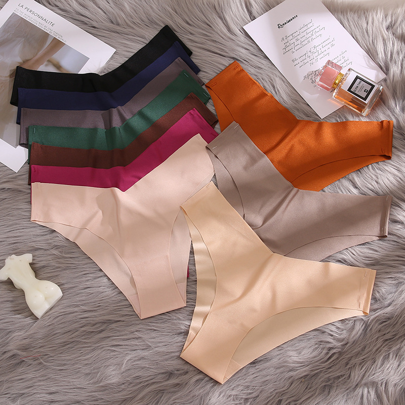 Foreign trade Ice Silk seamless underwear women's fashion V-cut briefs pearlescent breathable fabric women's plus size pants HOT Foreign trade Ice Silk seamless underwear women's fashion V-cut briefs pearlescent breathable fabric women's plus size pants HOT