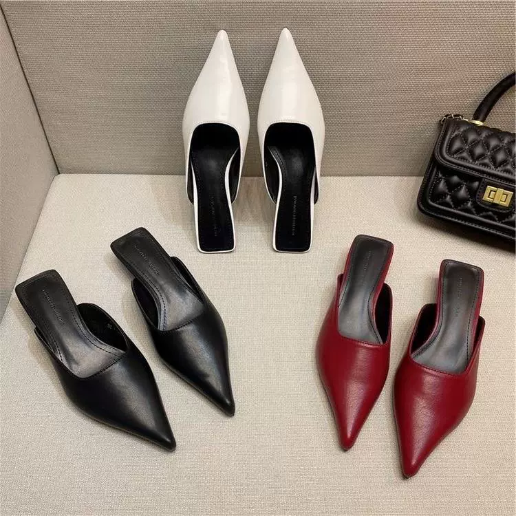 Острая кошка и Баотоу Холодные тапочки женский 2024 летний новый темперамент тонкий и тонкий, повседневный Мюллер