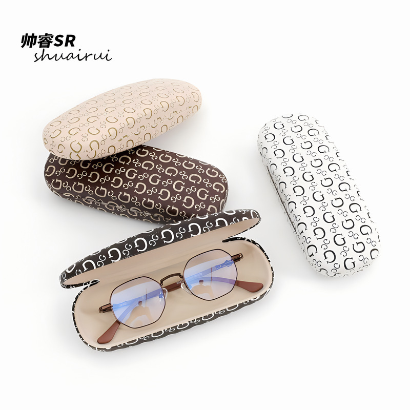 Glasses box new anti-pressure flat mirror storage box fashion letters anti-blue light glasses box high-end feeling special price mirror box