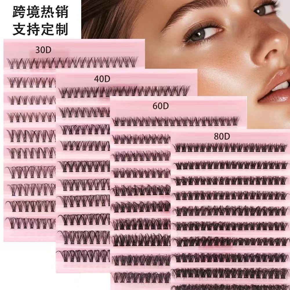 Hot-selling new products in European and American foreign trade: self-grafted, high-capacity, segmented, single-cluster false eyelashes, factory wholesale