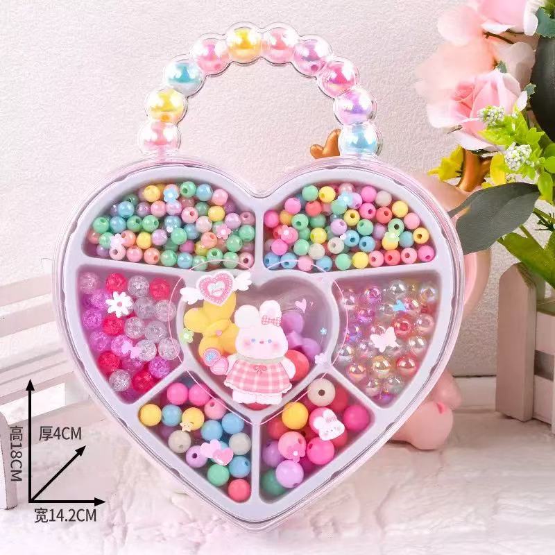 Caja de regalo de amor de cuentas DIY para niños juguetes hechos a mano juguetes creativos para niñas pulseras de cuentas para hacer juguetes de puzzle image 9