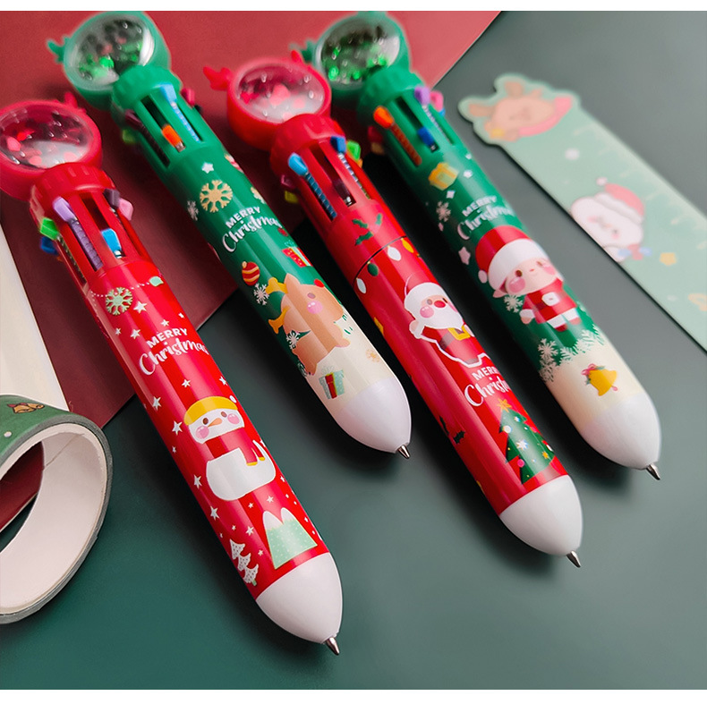 Christmas Cartoon Fashion Student 10-color Push-type Ballpoint Pen display picture 2