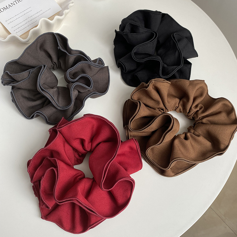 Elástico de cabelo plissado 4 camadas para mulheres_voghion.com