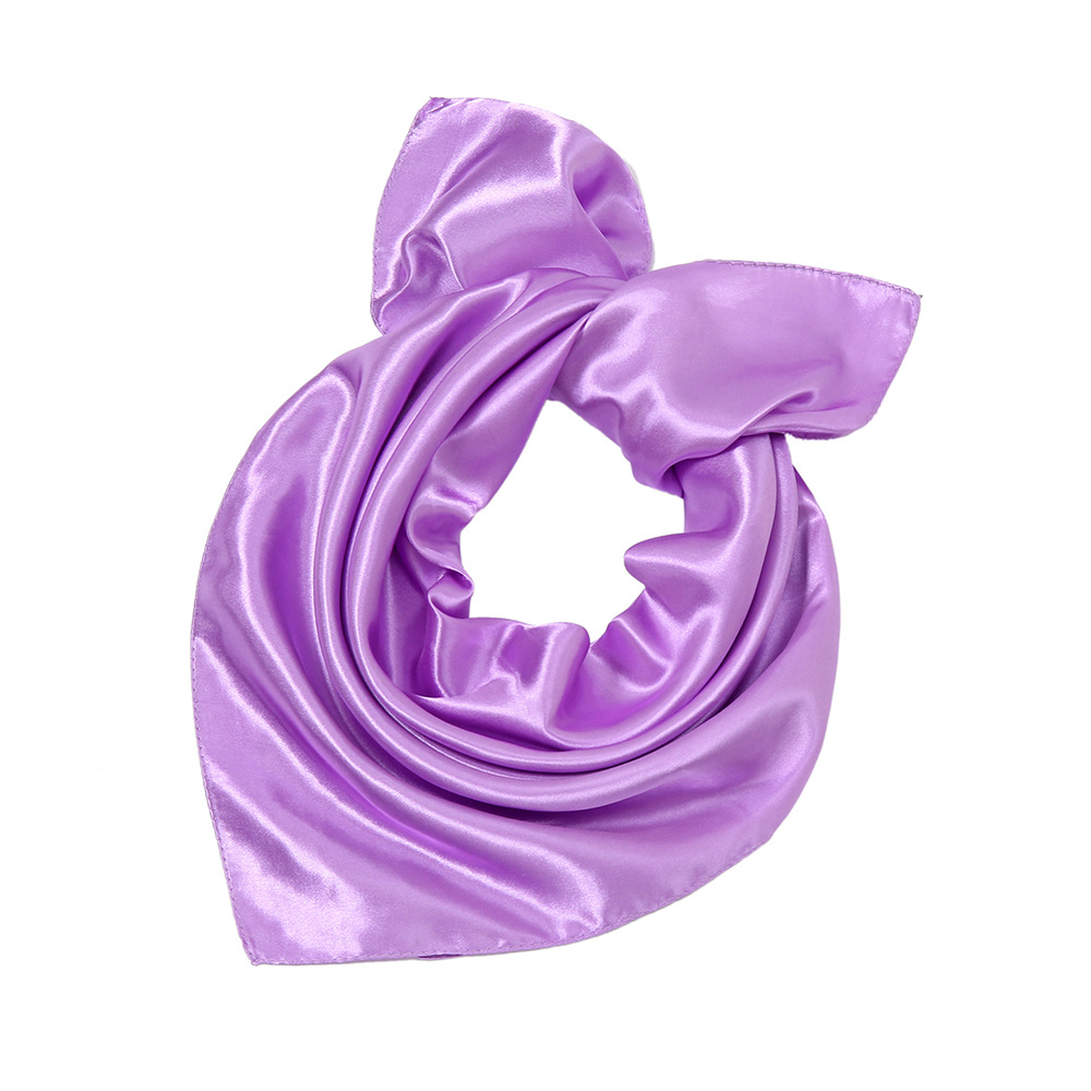 Women's Fashion Solid Color Satin Sewing Silk Scarves display picture 17