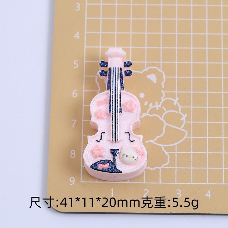 カラフルなかわいい猫ギター漫画手作り diy クリーム接着剤樹脂小物アクセサリー下駄バックル材料パッケージ卸売|undefined