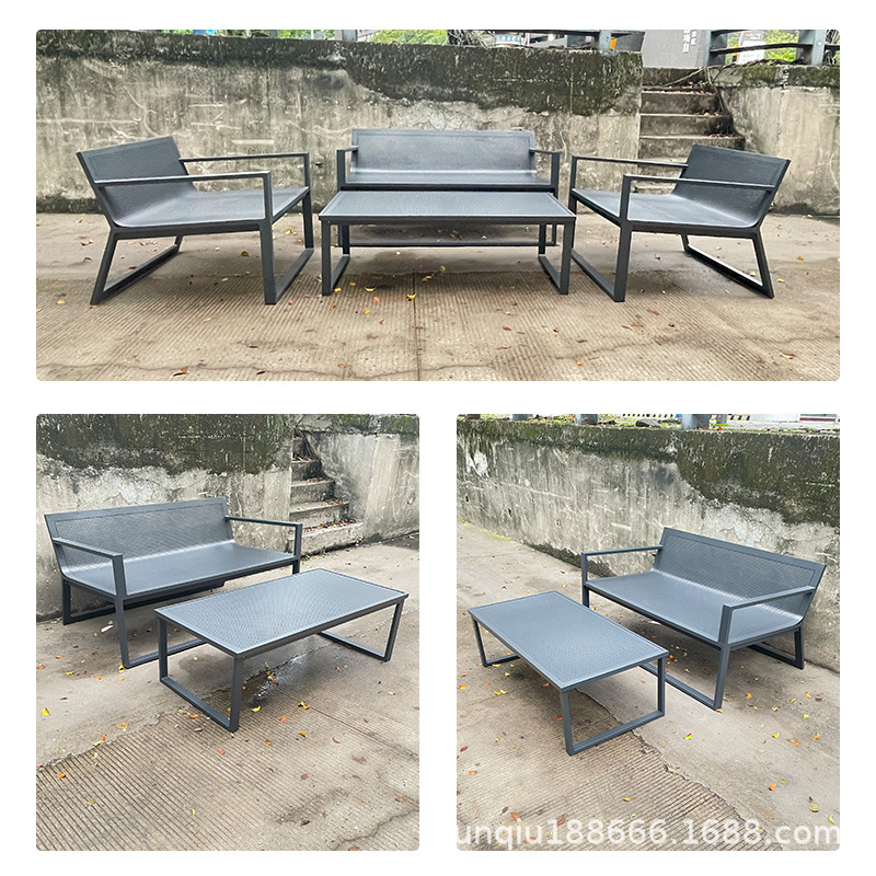 Outdoor Sofa Courtyard Villa Terrace Waterproof Aluminum Alloy Leisure Balcony Living Room Coffee Table Model Room Combination Furniture Outdoor Sofa Courtyard Villa Terrace Waterproof Aluminum Alloy Leisure Balcony Living Room Coffee Table Model Room Combination Furniture