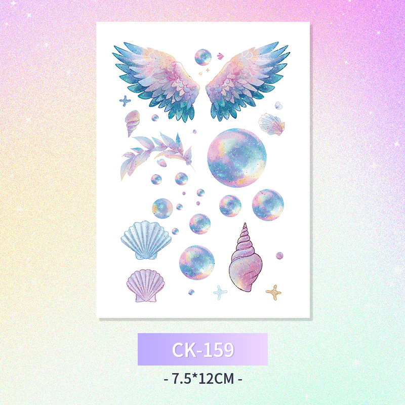 Glitter mariposa cara pegatinas tatuaje pegatinas hadas lavable impermeable de larga duración lindo unicornio ciervo Luna Estrella Planeta