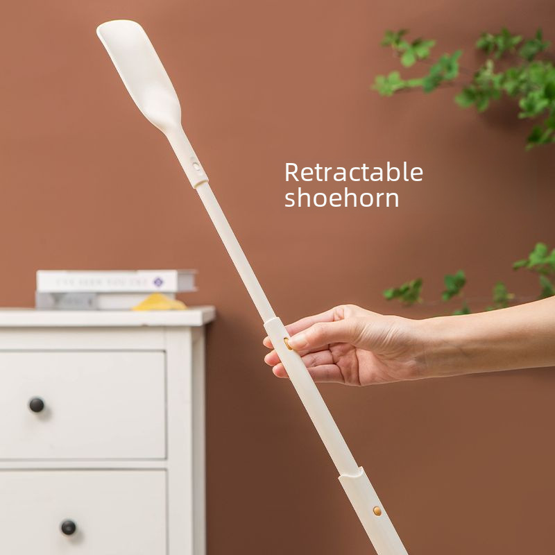 Elastic Long Handle Shoe Horn Home Use No Bend Over Plastic Long Lever Shoe Puller Shoe Horn Shoe Helper