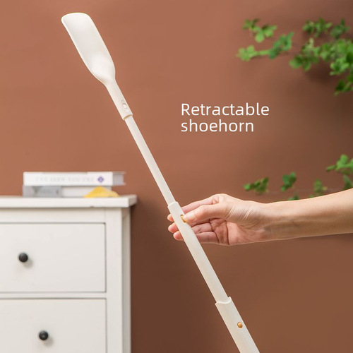 Elastic Long Handle Shoe Horn Home Use No Bend Over Plastic Long Lever Shoe Puller Shoe Horn Shoe Helper