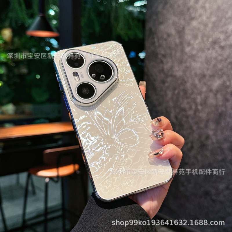 高品质电镀蝴蝶适用华为Pura80ultra轻奢磁吸新款Mate70Pro手机壳|undefined