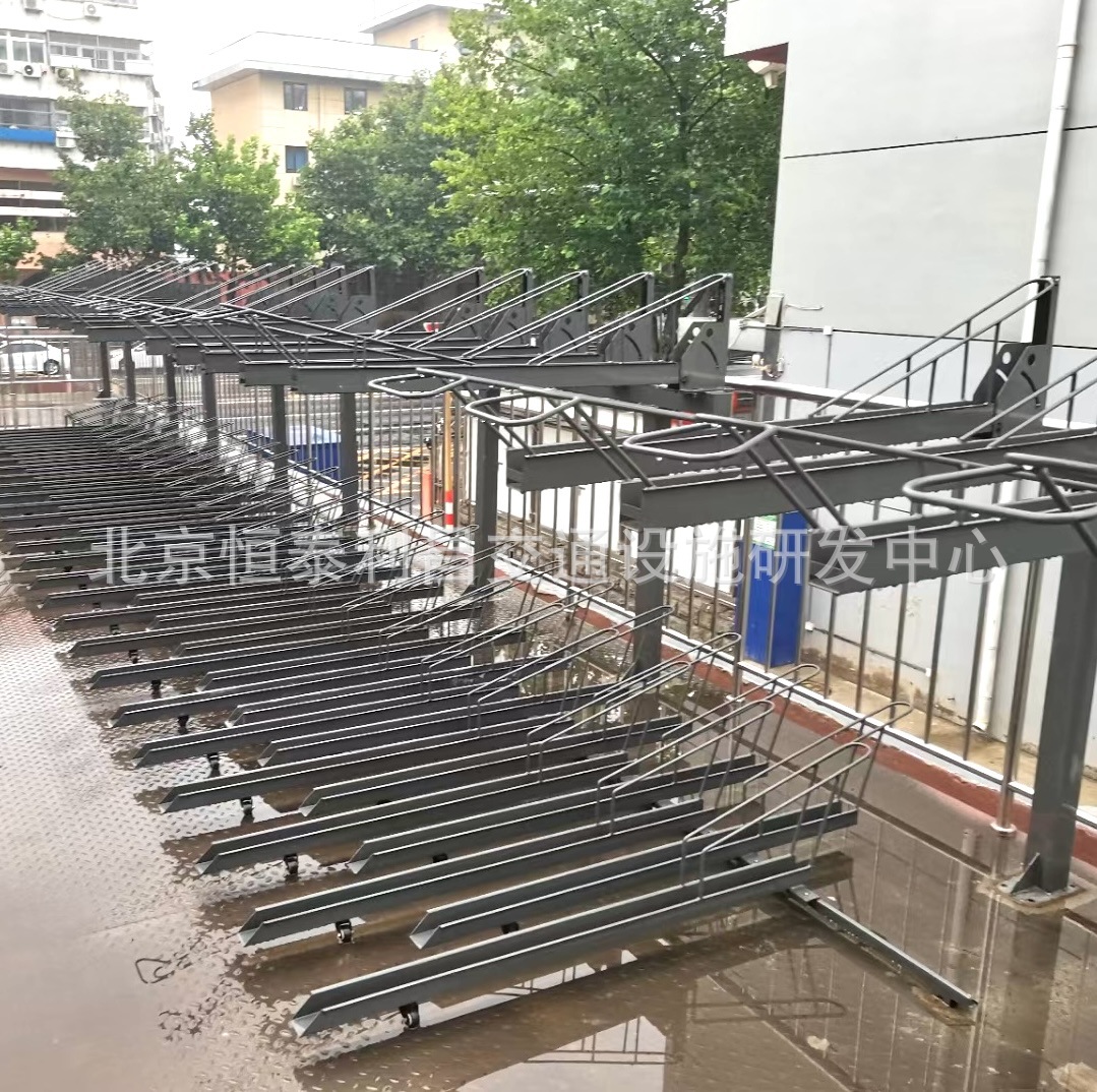 停车秩序焕新升级，北京恒泰双层立体碳钢自行车停车架，立省空间