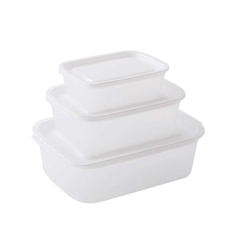 Storage box refrigerator container, PP plastic, stackable transparent, sizes small/medium/large/set