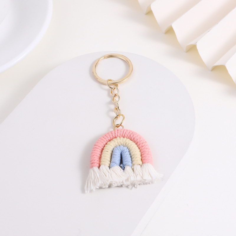 クロスボーダーカラー手織りレインボータッセルペンダント diy ヨーロッパニットファッションバッグキーホルダーペンダント|undefined