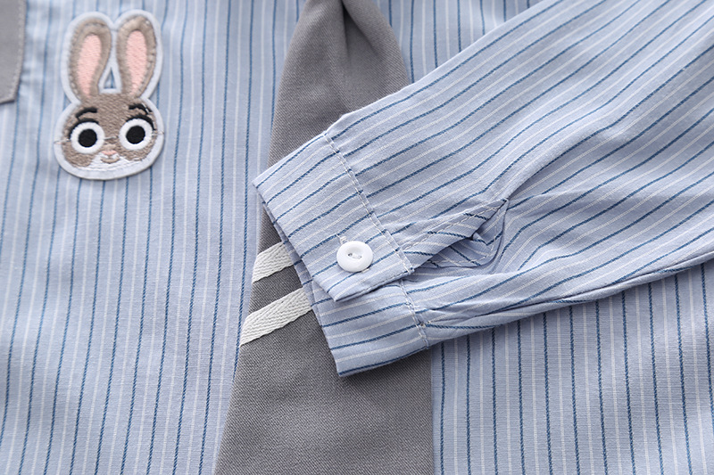 Jungen 2024 Neue Frühling und Herbst Hübsche Kinder College Stil Krawatte Streifen Zwei Stück Set Baby Kleidung Trendy_voghion.com