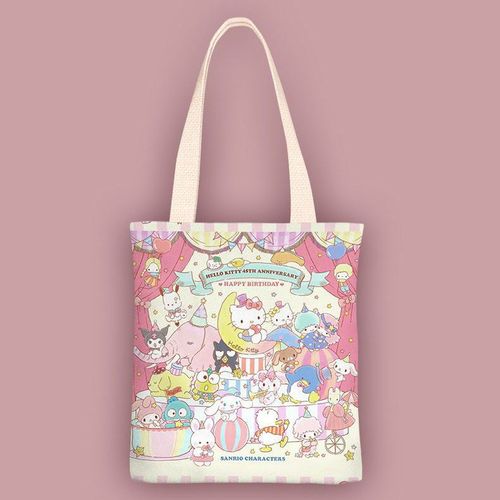Canvas bag cute cartoon Kuromi single-shoulder canvas bag for girls, student shopping bag versatile fashionable large capacity school bag