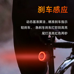 Smart Bicycle Rear Light Anti-Theft Alarm Brake Warning Light Lithium Battery Charging Multi-Function High-Lumen Cross-Border