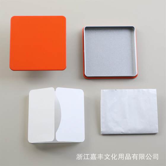 Factory Portable Square Gift Black and White Iron Box Fuding White Tea Press Tea Cake Packaging Metal Sealed Tinplate Box