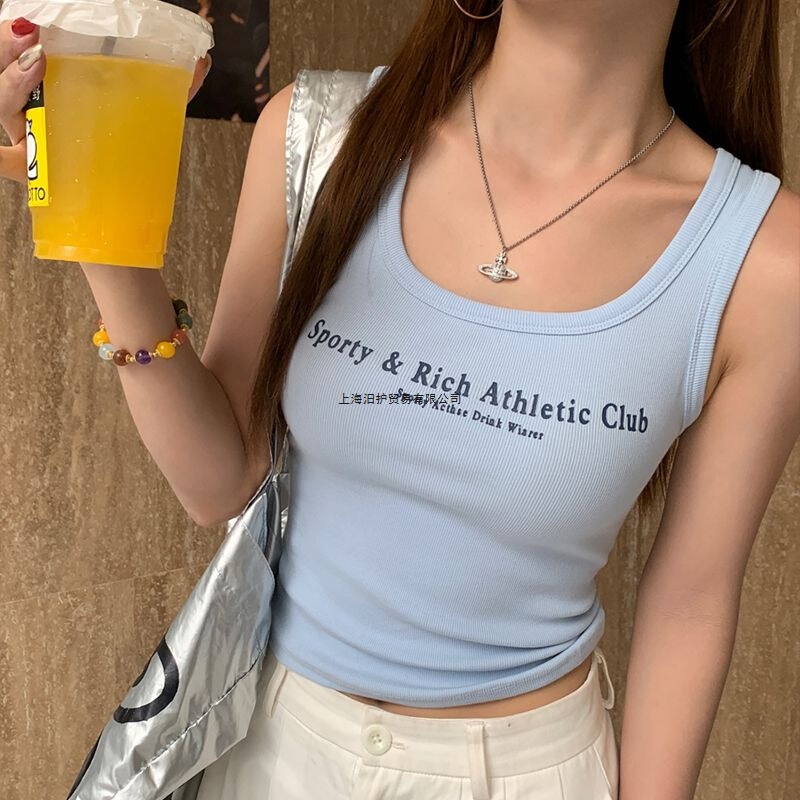 Solid color American-style tank top for women, summer outerwear, 2025 new model, red and yellow, cool and trendy, sleeveless top for layering Solid color American-style tank top for women, summer outerwear, 2025 new model, red and yellow, cool and trendy, sleeveless top for layering