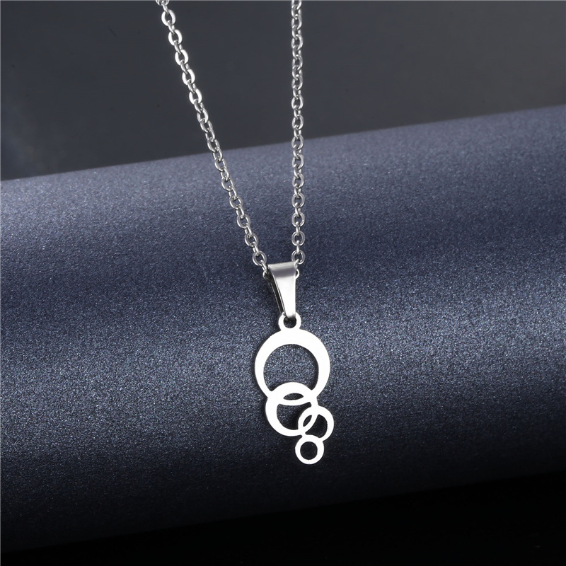 Cross-border Sold Jewelry Supply Personality Stainless Steel Flower Heart Clavicle Chain Necklace Female Geometric Accessories Pendant Wholesale display picture 70