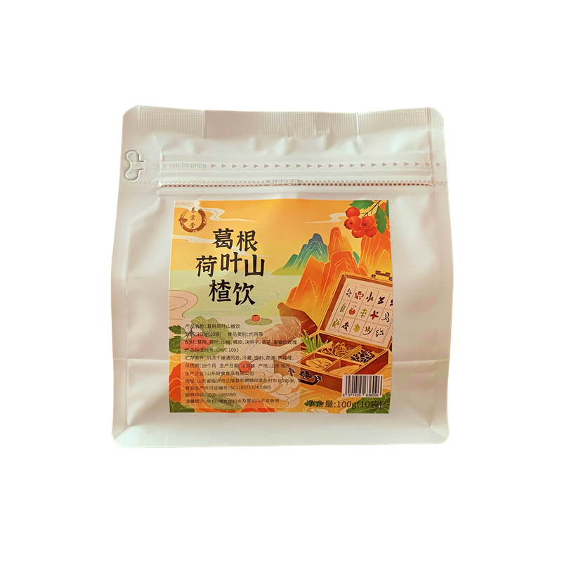Kudzu Lotus Leaf Hawthorn Tea Ge Gen He Ye Shan Zha Yin 100g Triangle Tea Bags Herbal Blend specifications