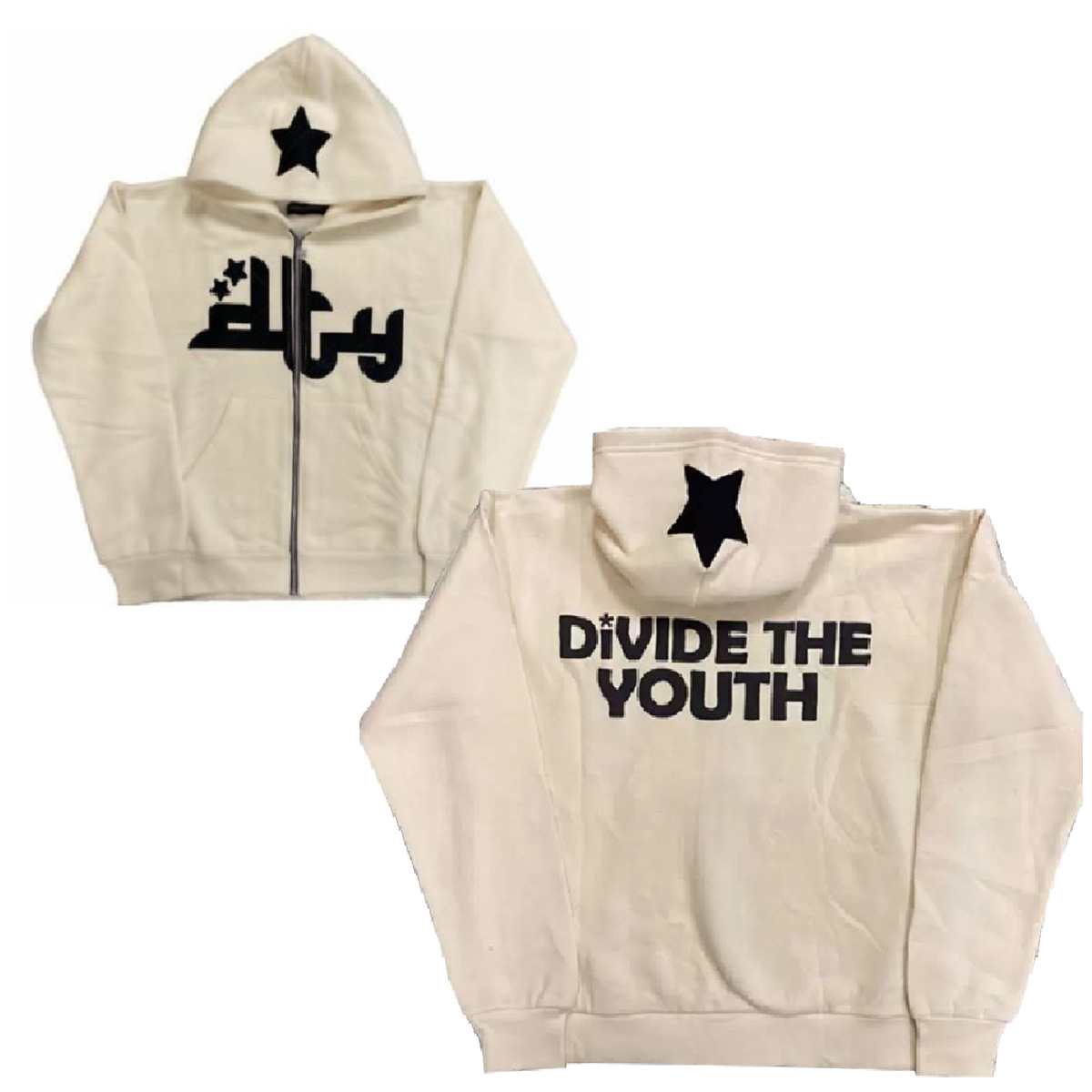 살구색, 전면 및 후면 인쇄 지퍼