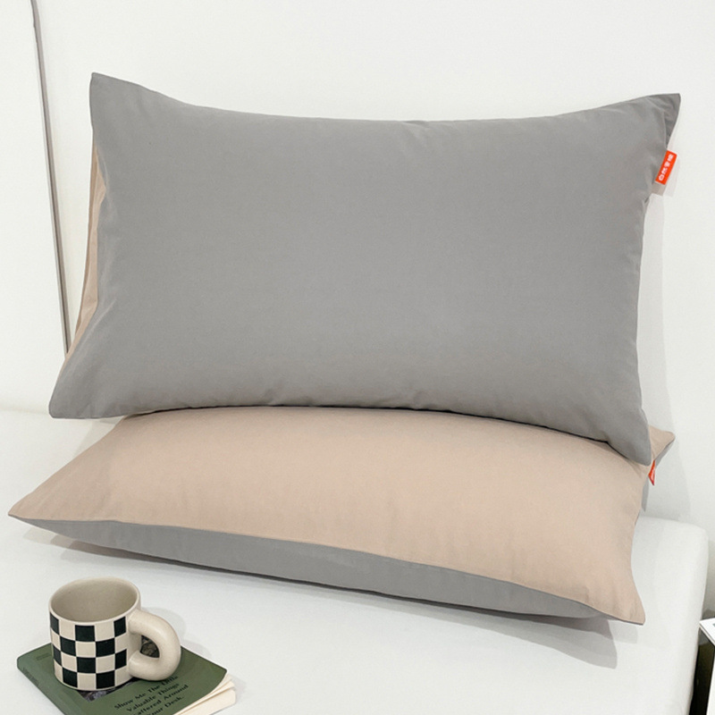 Funda de almohada de color sólido Funda de almohada de algodón puro 48cmx74cm Un par de Funda interior de núcleo de almohada individual 40x60 para el hogar