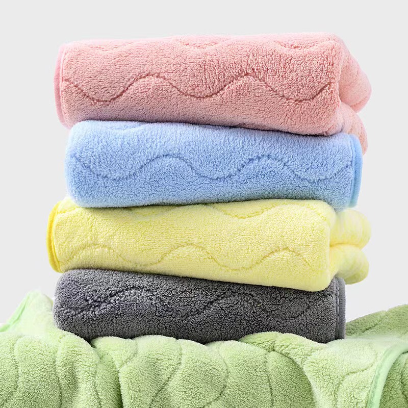 Coral fleece water corrugated towel bath towel soft household couple face towel absorbent quick-drying gift towel suit