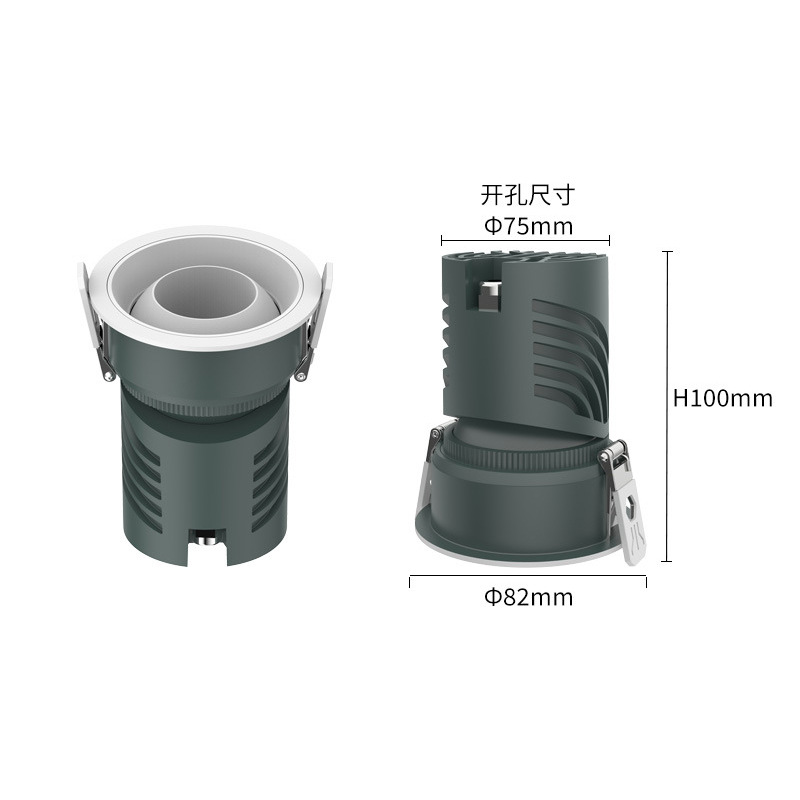 Ángulo ajustable incrustado faro ojo de buey lámpara doméstica sala de estar LED anti-deslumbramiento downlight fábrica de iluminación comercial al por mayor