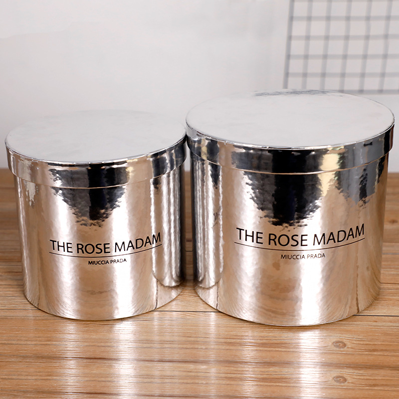 Día de San Valentín chino flor caja redonda cilindro portátil con cubo Mini cubo de la flor caja de regalo en stock