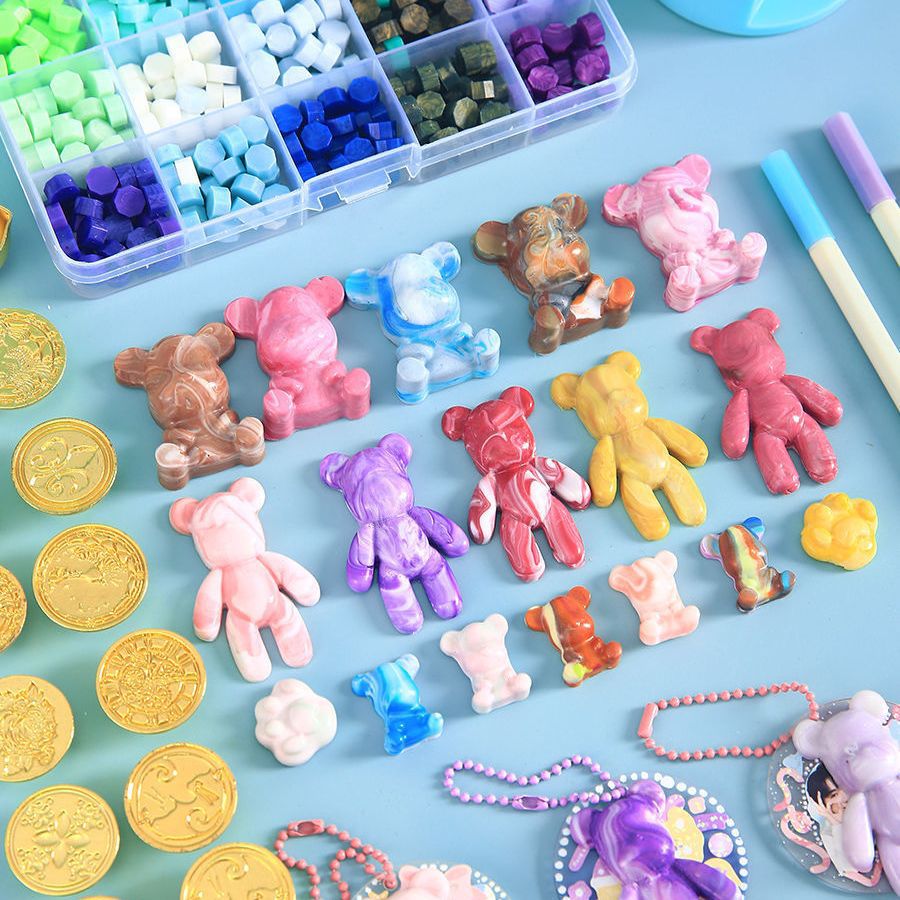 火漆印章暴力熊全套咕卡套裝蠟粒咕卡小熊模具兒童玩具便宜批發