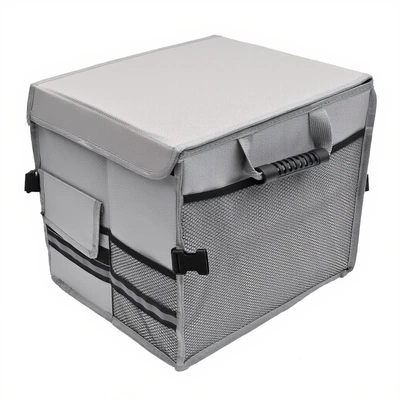 Car Storage Box, Large-Capacity: Car storage bag/box - 30l-storage-box-gray