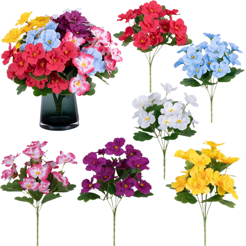 Cross-Border Hot-Selling Spring Artificial Flower Bouquet Daisies Outdoor Garden Home Decoration Flower Arrangement Ornaments Fake Flowers Wholesale