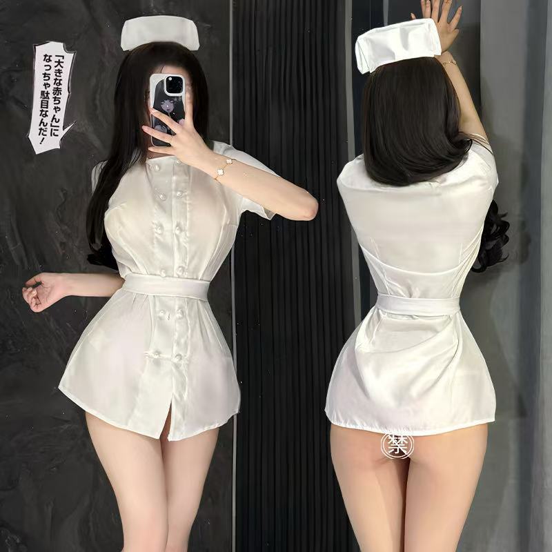 2025 New Sexy Intimates Sexy Pure Desire Uniform Suit Cosplay White Nurse Uniform Role Play Suit